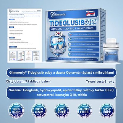 🦷𝐆𝐥𝐢𝐦𝐦𝐞𝐫𝐥𝐲® Tideglusib zuby a dasna Opravná náplasť s mikroihlami  | Pokročilé zubné pásiky s aktiváciou kmeňových buniek (obnova skloviny a dentínu • posilnenie ďasien • odstránenie zubného kameňa a zápachu • zastavenie citlivosti zubov)