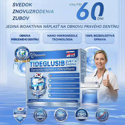 🦷𝐆𝐥𝐢𝐦𝐦𝐞𝐫𝐥𝐲® Tideglusib zuby a dasna Opravná náplasť s mikroihlami  | Pokročilé zubné pásiky s aktiváciou kmeňových buniek (obnova skloviny a dentínu • posilnenie ďasien • odstránenie zubného kameňa a zápachu • zastavenie citlivosti zubov)