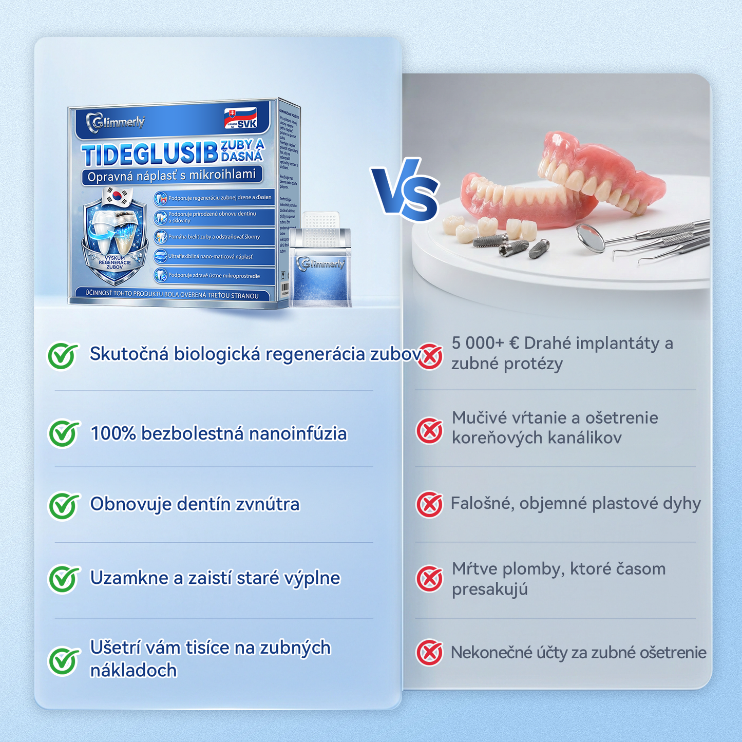 🦷𝐆𝐥𝐢𝐦𝐦𝐞𝐫𝐥𝐲® Tideglusib zuby a dasna Opravná náplasť s mikroihlami  | Pokročilé zubné pásiky s aktiváciou kmeňových buniek (obnova skloviny a dentínu • posilnenie ďasien • odstránenie zubného kameňa a zápachu • zastavenie citlivosti zubov)